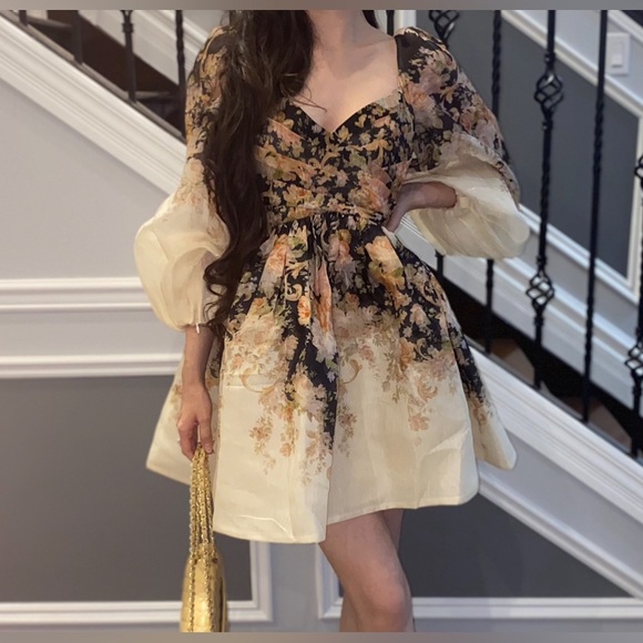 Zimmermann Dresses & Skirts - Zimmermann Illustration Pleated Silk-Linen Blend Organza Mini Dress